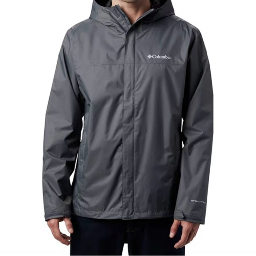 Columbia Men's Charcoal Hooded Rain Jacket